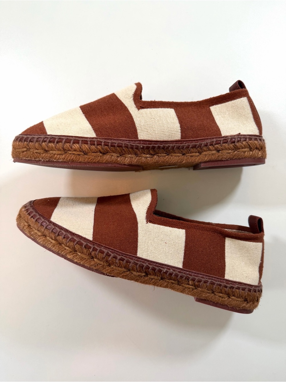 Loro Piana Seaside Walk Canvas Espadrilles Brown Cream Striped EU 37 - Picture 10 of 17